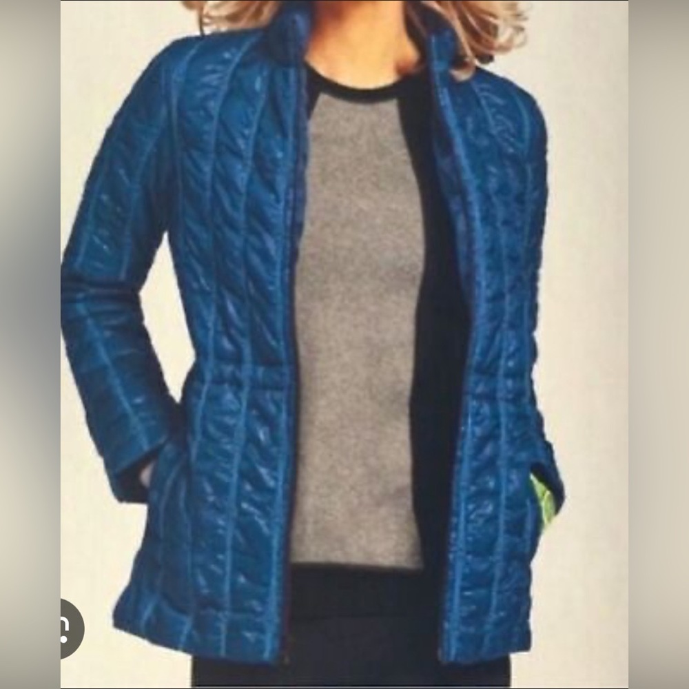CAbi Blue Quilted Puffer Jacket